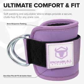 Women's Ankle Strap for Cable Machines & Resistance Bands: Gym & Home Workout Cuff Attachment for Leg Extensions, Kickbacks, Hip Abductors - Booty Exercises (Lavender, Single)