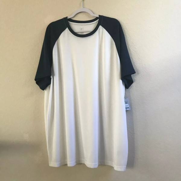 George Mens White Short Sleeve Moisture Wicking Poly Raglan Tee
