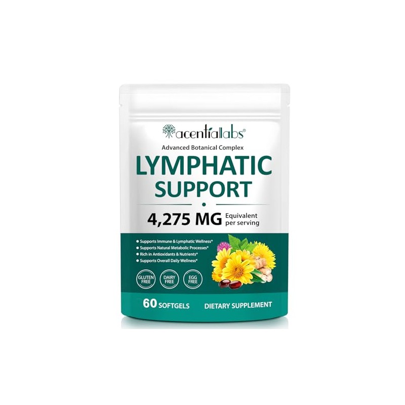 Lymphatic Support Softgels Supplement 4275mg Equivalent – Advanced Botanical Complex