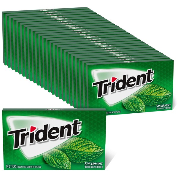 Trident Spearmint Sugar Free Gum, 24 Packs of 14 Pieces (336 Total Pieces)