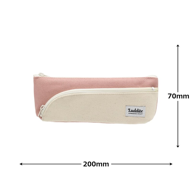 Pencil Case, Two-Tone Pencil Case, Slim, 6 Colors, Dull Pink,