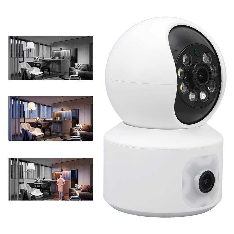 WiFi Dual Lens Security Camera HD Wireless Home Camera with