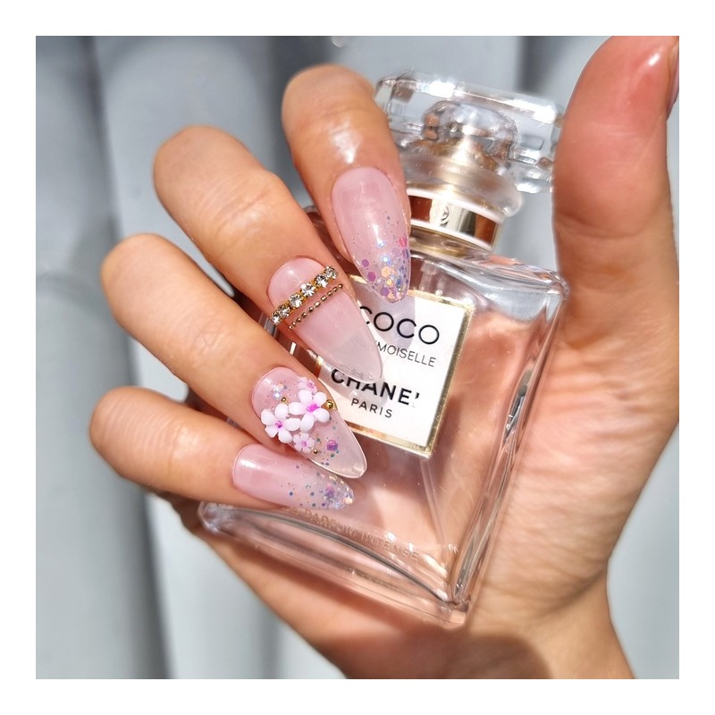 Rose Garden Homemade Nail Tips - Ballerina L / 장미
