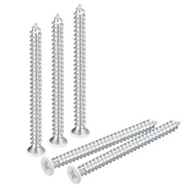 uxcell ST4x50mm White Screws Self Tapping Screws, 50pcs Flat Head Phillips Wood Screws for Woodworking