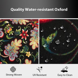 HOMELYSIAN Outdoor Chair Cushions Set of 2, 18.5 x 16 Inch Patio Chair Cushions for Outdoor Furniture, Water Resistant Outdoor Patio Chair Cushions with Non-Slip Ties(Black Floral)