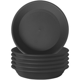 GREGICH 6 Pcs Plastic Plant Saucer Trays 7.5" (5.9" at Base), Single Size, Strong 6 8 10 12 inch Plant Water Catcher Tray for Pots Indoors Planter Drainage Drip Dish Potted Flower Bottom Plate Outdoor