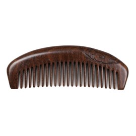 High Quality Wooden Comb, Ebony Wood Comb, Half Moon, U-Shaped, Anti-Static, Comb, Scalp Care, Hair Care, Beauty Equipment, Flower Pattern, Sculpture, Retro Style, Hair Comb, Hair Accessory, Souvenir,