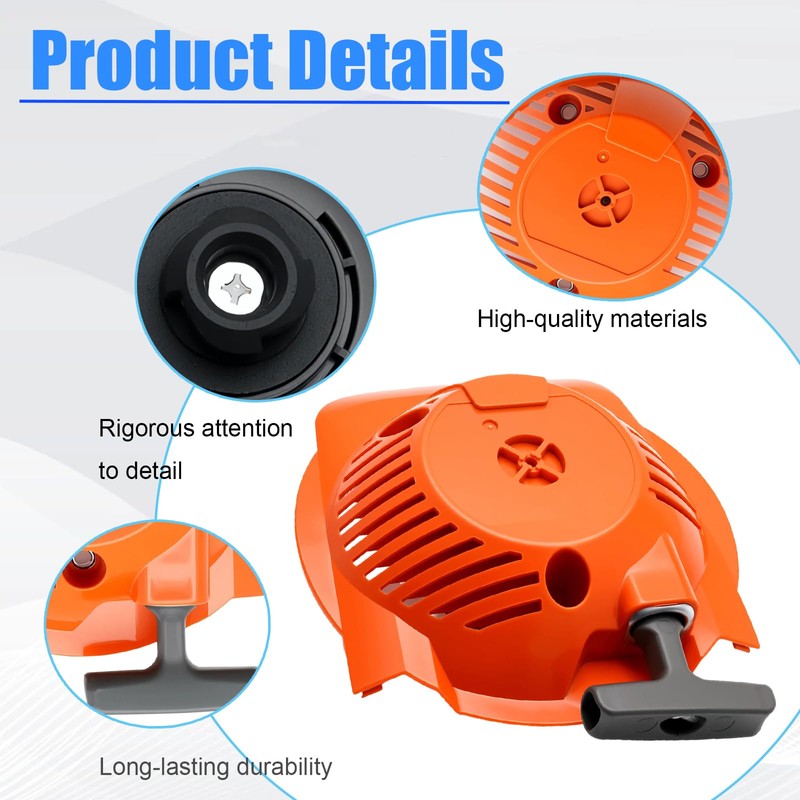 596249001 Recoil Starter Assembly with Pull Cord Fit for Husqvarna