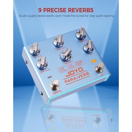 JOYO Reverb Pedal Digital Stereo Guitar Pedal with 9 Reverb Effects Infinite & Trail Functions for Electric Guitar - True Bypass (PARA-VERB R-31)