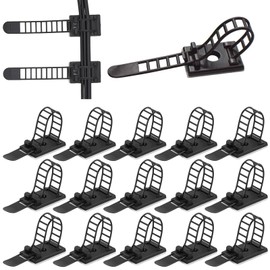 Aghoer 50pcs Black Nylon Adjustable Cable Lock Cable Clips