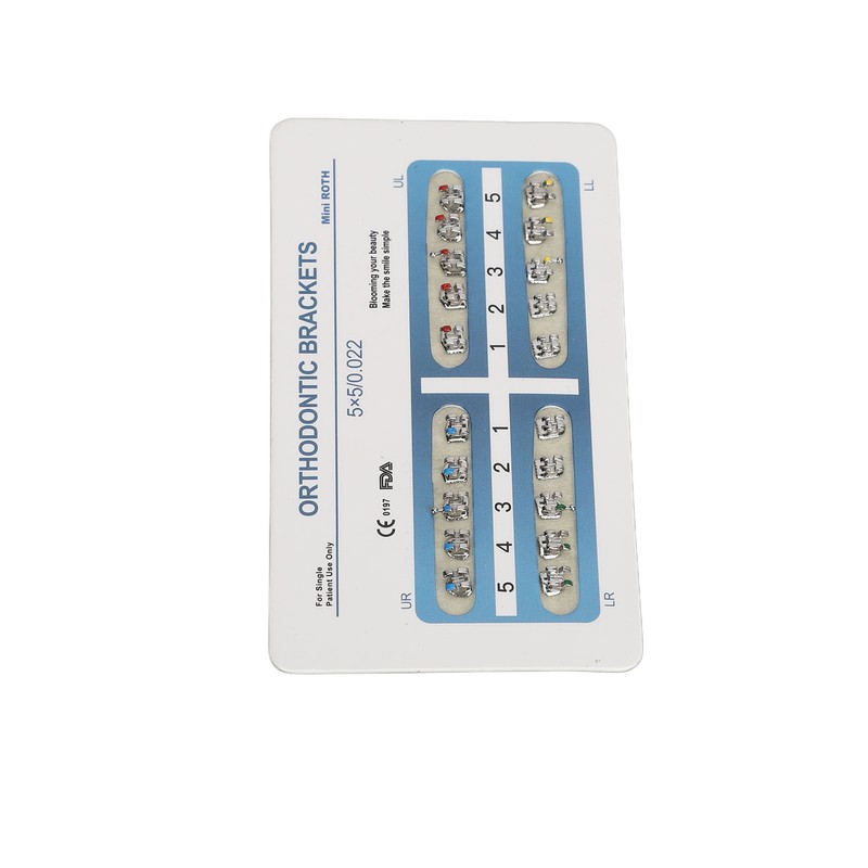 10 Sheets Teeth Brackets Mini Roth Bracket 0.022in 3 Hooks