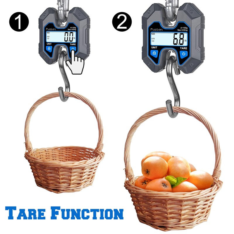 Fuzion Mini Crane Scale - Hanging Scale 440lb/200kg/1960N, Deer Scale