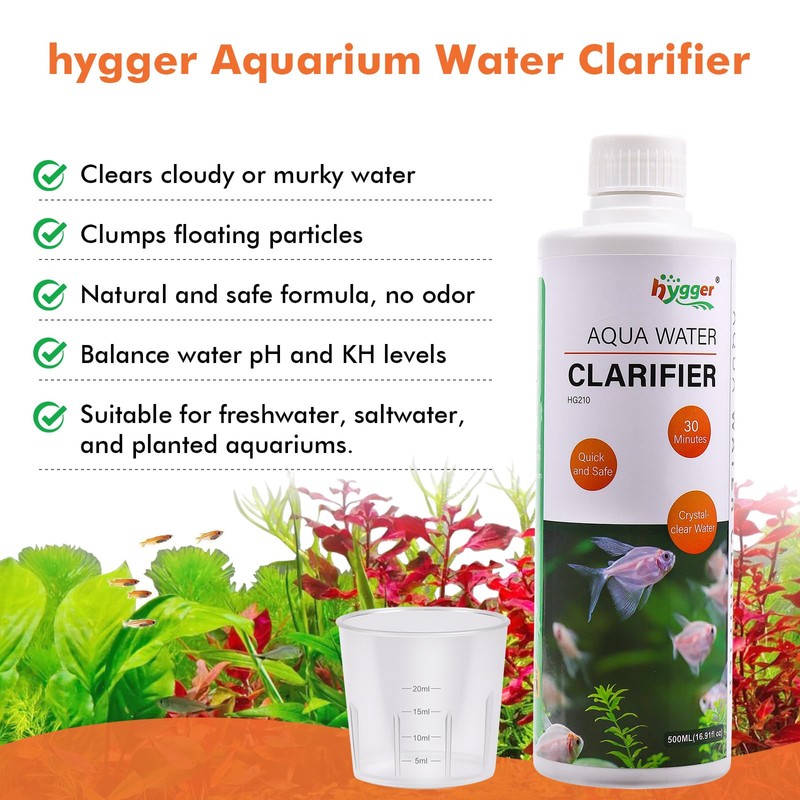 hygger Aquarium Water Clarifier, Water Clarifier for Fish Tank, Clears