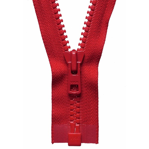 YKK Open Ended Zip, No. 519 Red, 56 cm Length