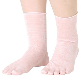 Kinuya Childeri Socks/100% Silk Five Toe Socks, Pink