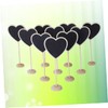 Alipis Wooden Message Blackboard Base 12pcs Heart Shape Cards Holder