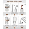 10oz 6 Cup Stovetop Moka Pot Food Grade Stainless Steel