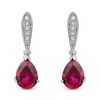 Miore Ladies 925 Sterling Silver Ruby Red and Diamonds Drop