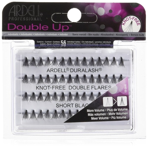 Ardell Double Up Individual Eyelashes Knot Free Naturals Short Black (12 Pack)