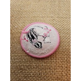 Mother Daughter Cat Fun Patch Scouts 2" Round Pink Iron On