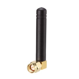 sourcing map WiFi Antenna 2dBi 2.4/5.8GHz SMA Male Right Angle Elbow Connector Omni Direction Dual Band 50mm for Bluetooth/Zigbee Antenna