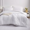 Boho King Size Comforter Set White 3 Pieces Tufted Tassel