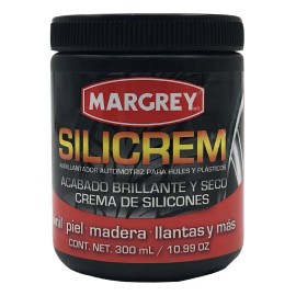 Abrillantador Automotriz Margrey Silicrem 300ml con Esponjas y Aromatizante