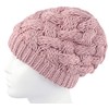 Lilax Cable Knit Slouchy Chunky - Gorro de invierno, Rosado,