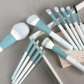 Makeup Brush Set with Pouch Case Mossy Mossy - 2 Colors, Green Cylindrical Case