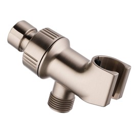 Universal Shower Head Holder for Handheld Shower Head, Adjustable Shower Arm Mount Bracket with Brass Swivel Ball, Shower Head Support - Brushed Nickel