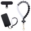BEEFLYING Silicone Beaded Phone Wrist Strap with Cross, Cellphone Lanyard