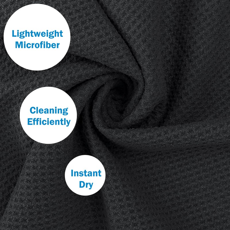 [3 Pack]Microfiber Golf Towels (40x40cm) with Carabiner Clip & Hook,