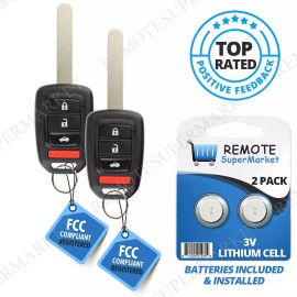 RemoteSuperMarket 2 For 2014 2015 2016 2017 Honda Accord Civic CR-V Keyless Car Remote Key Fob