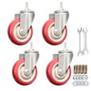 Heavy Duty Stem Caster Wheels Double Bearing PU Castors No