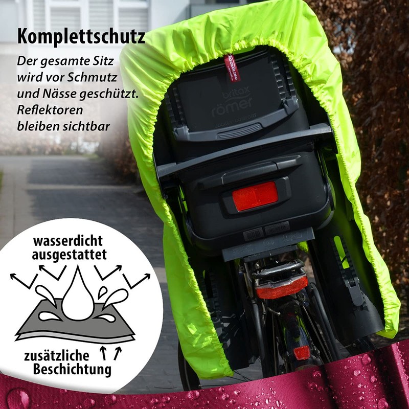 Trockolino Children’s Bike Seat Rain Cover, red