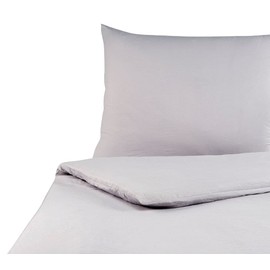 SCHLAFWOHL SILVER • Enzyme Bed Linen 135 x 200 cm • Warm and Soft Silver Duvet Cover • With Breathable Pillowcase 80 x 80 cm