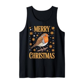 Cute Christmas Robin Santa Hat Xmas Party Costume Kids Tank Top