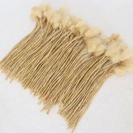 ZigZag Hair Minilocs Dreadlocks Extensions 0.2cm 100strands Blonde Micro Sisterlocs Extensions Human Hair Loc Crochet Braiding Hair Decoration for Men/Women/Children (8 Inch), #613 Color)