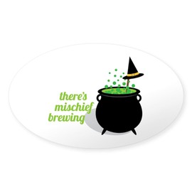 CafePress Theres Mischief Brewing Sticker Oval Car Bumper Sticker