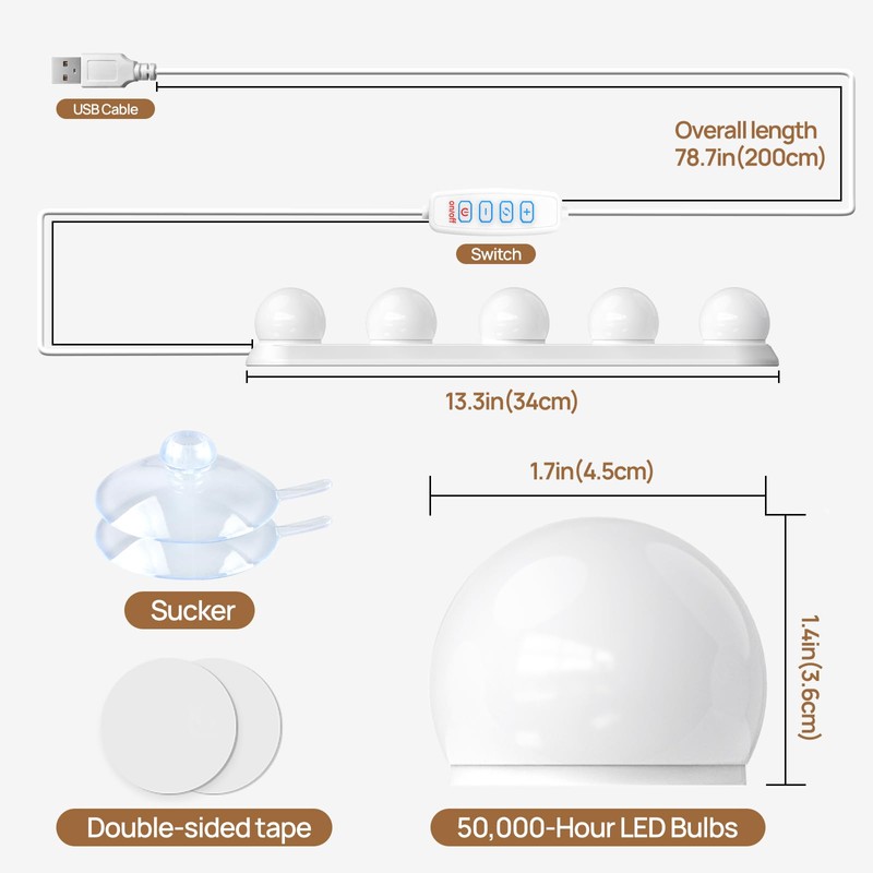 Makeup Light,Portable Led Vanity Lights with 3 Colors Lighting Mode