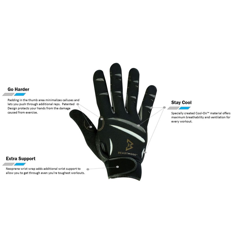 Beastmode - Guantes de fitness para hombre (pequeños)