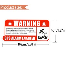 GPS Tracking Sticker Set, Anti-Theft Car Vehicle Stickers with GPS Tracking Warning Sign, Self Adhesive Car Decals for Bicycle Car Truck Trailer Vehicle Safety Bumper (6Pcs)