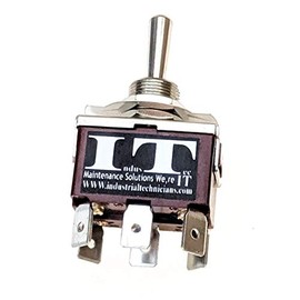 IndusTec DPDT 20 Amp 12V 24V (On)/Off/(On) 6 Pin Quick Plug 3 Position Momentary Automatic Reset Toggle Switch