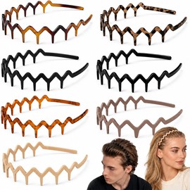 7pcs Elegante Diadema de Unisexo Antideslizante, Diadema Geométrica, Diadema Ondulada de Moda Flexible, Diademas Zigzag para Mujeres y Hombres, Diadema Ondulada en Forma de U, Accesorios Finos