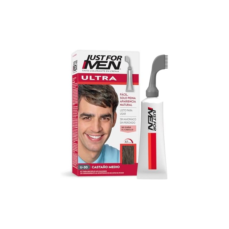 Just For Men Ultra, Tinte para Canas Castaño Medio U30