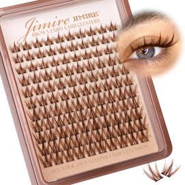 Anime Cluster Lashes Brown Lash Clusters Manga Eyelash Clusters Natural Dark Brown Individual Lashes 10-16MM Fairy Cluster Eyelash Extensions 110Pcs DIY Spiky Cluster Lashes at Home