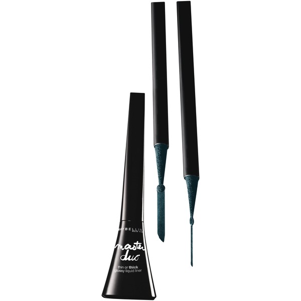 Maybelline New York Eye Studio Master Duo Glossy Liquid Liner, Glossy Teal, 0.05 Fluid Ounce