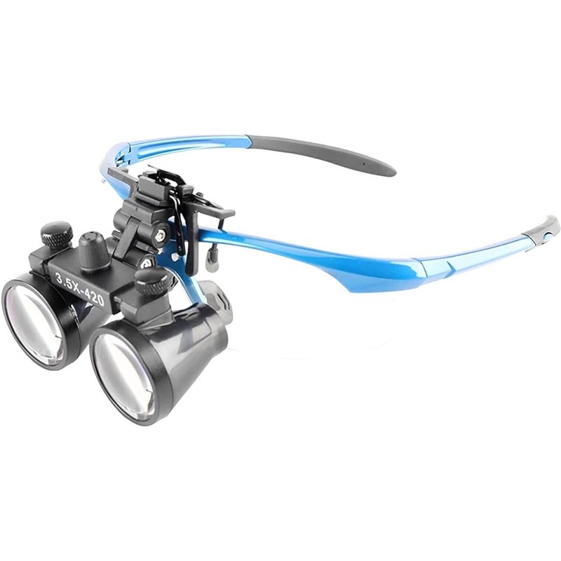 EUSTOMA Clip-on Magnifier Mini Binocular Magnifier Attaches to Glasses/Goggles, Lightweight,