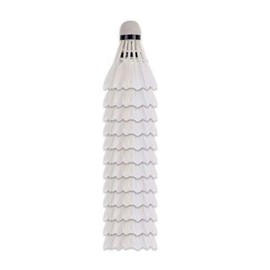 Yuecoom 12Pcs White Goose Feather Badminton Shuttlecocks, High Speed Badminton Birdies Balls Model for Training and Competition