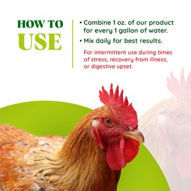 Backyard Boost Defense for Poultry - Chicken Vitamins & Supplements, Chicken Electrolytes for Water, Restores Digestive Health - 8oz
